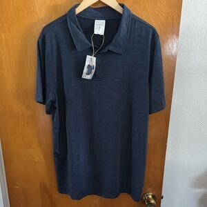 Navy Polo Shirt Mens Large Knit Avenue